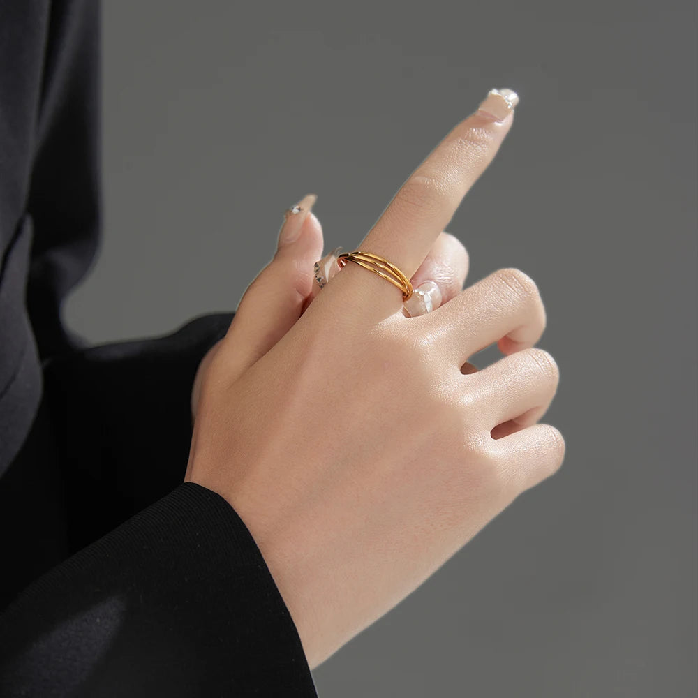 Harmonijos žiedas „Calmy“ (Auksinis)